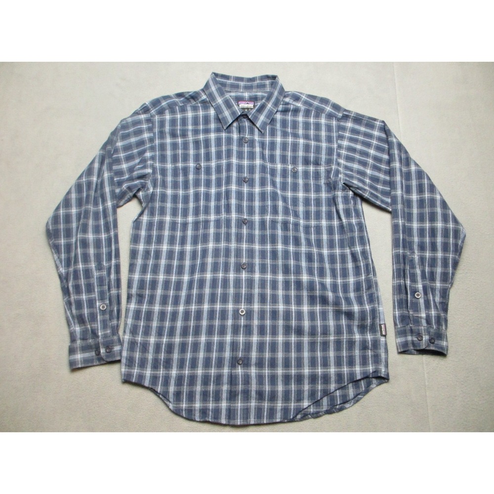 Patagonia Shirt Mens Medium Blue Plaid Outdoor Casual Long Sleeve Button Up